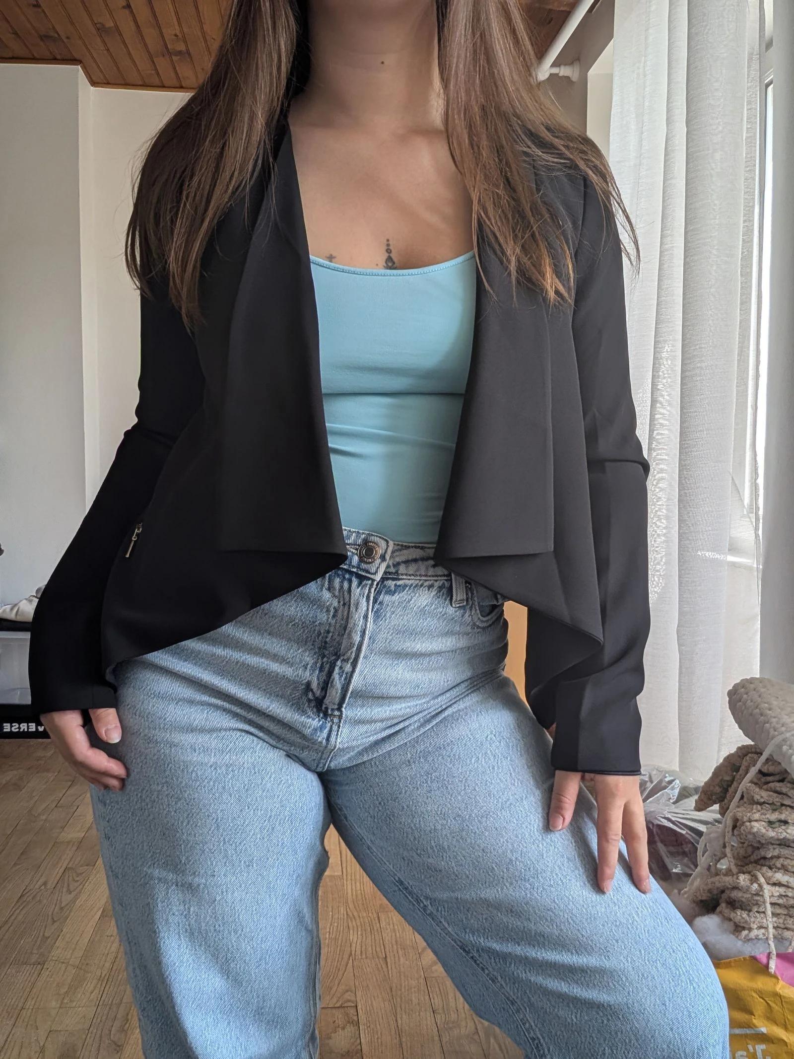 Veste blazer fluide noire – Taille36 – neuf 🖤